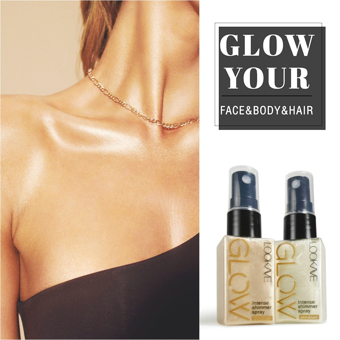 Intense Shimmer Spray Packaging Highlighter Spray Pearlescent Setting Spray