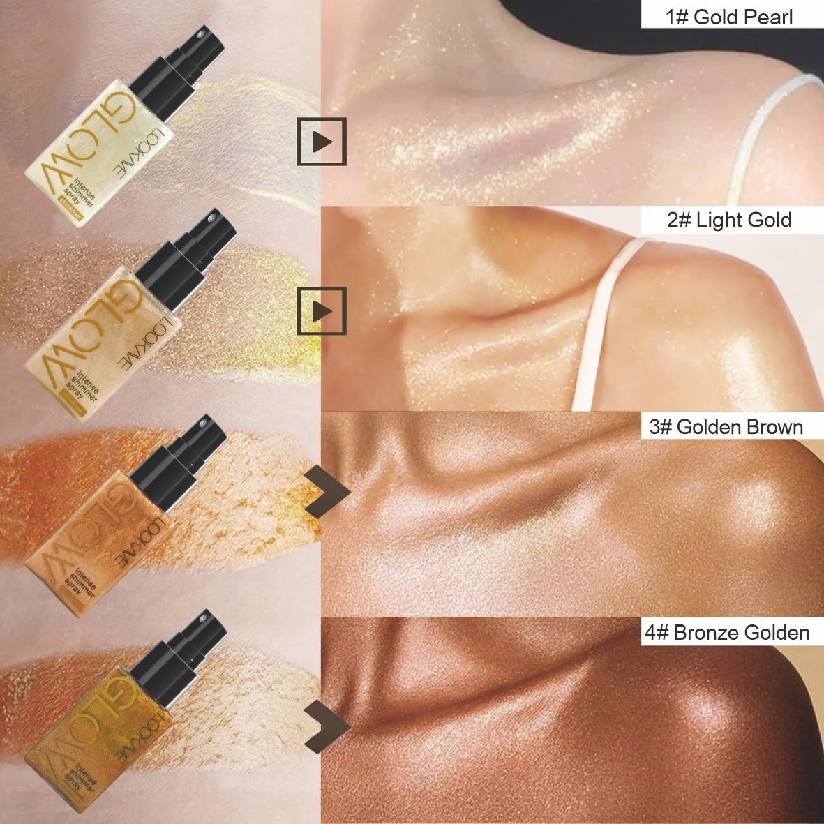 Intense Shimmer Spray Packaging Highlighter Spray Pearlescent Setting Spray