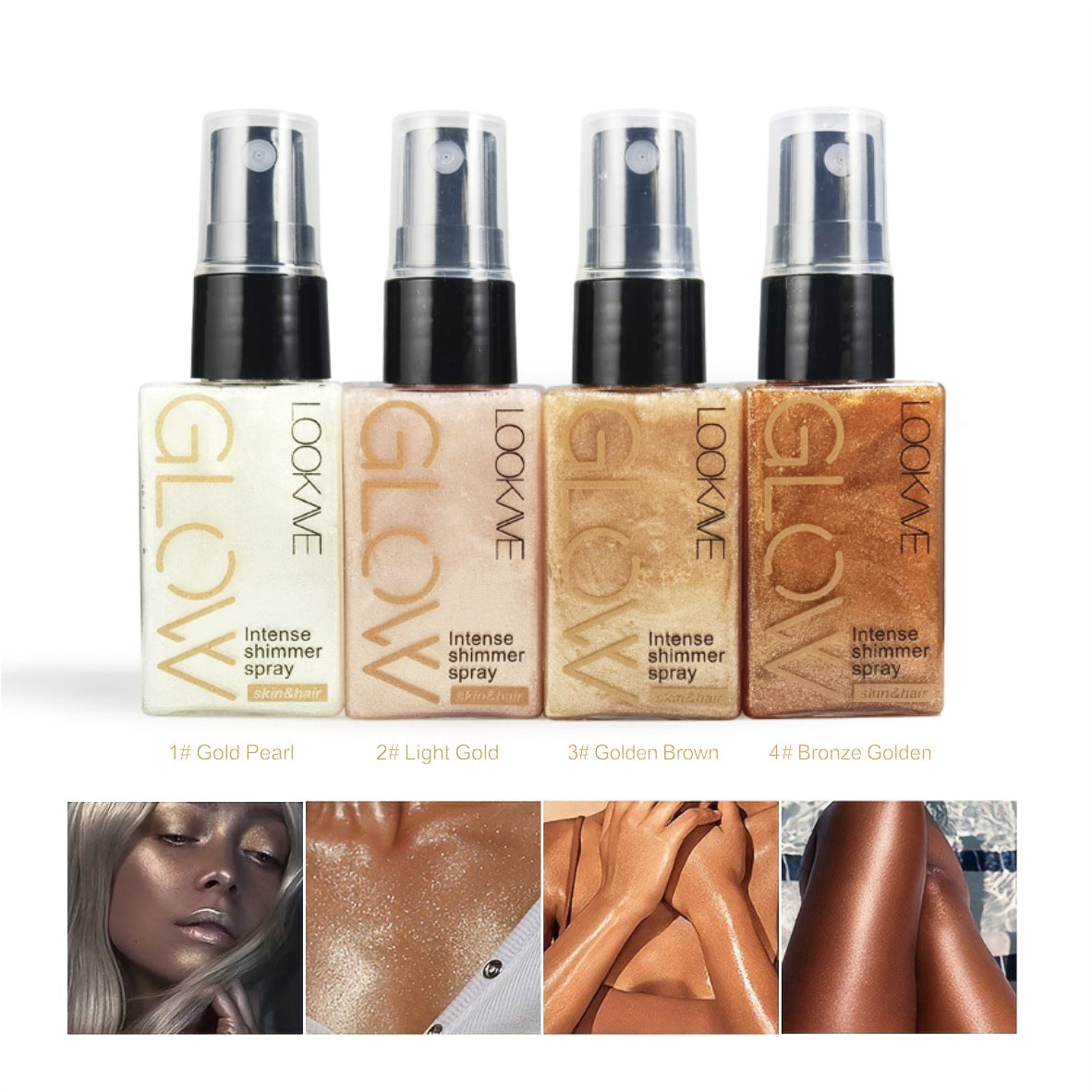 Intense Shimmer Spray Packaging Highlighter Spray Pearlescent Setting Spray