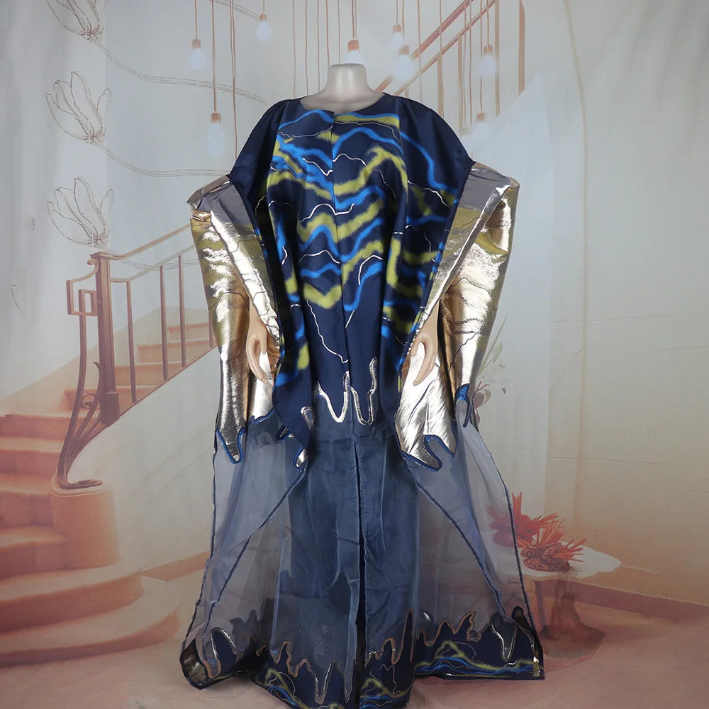 Luxurious Fashion African Dresses for Women Plus Size Pair with Lace Underwear African American Clothing