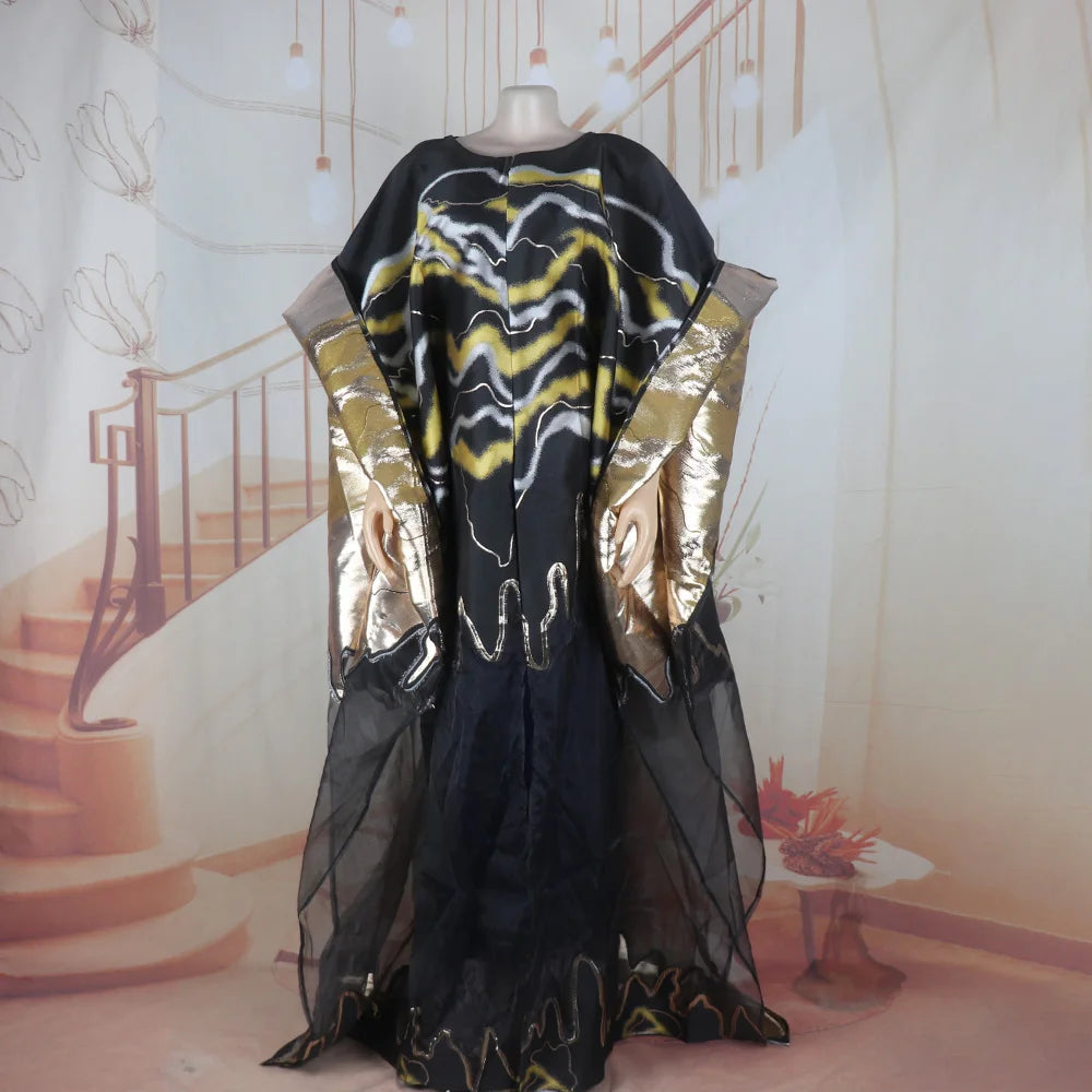 Luxurious Fashion African Dresses for Women Plus Size Pair with Lace Underwear African American Clothing