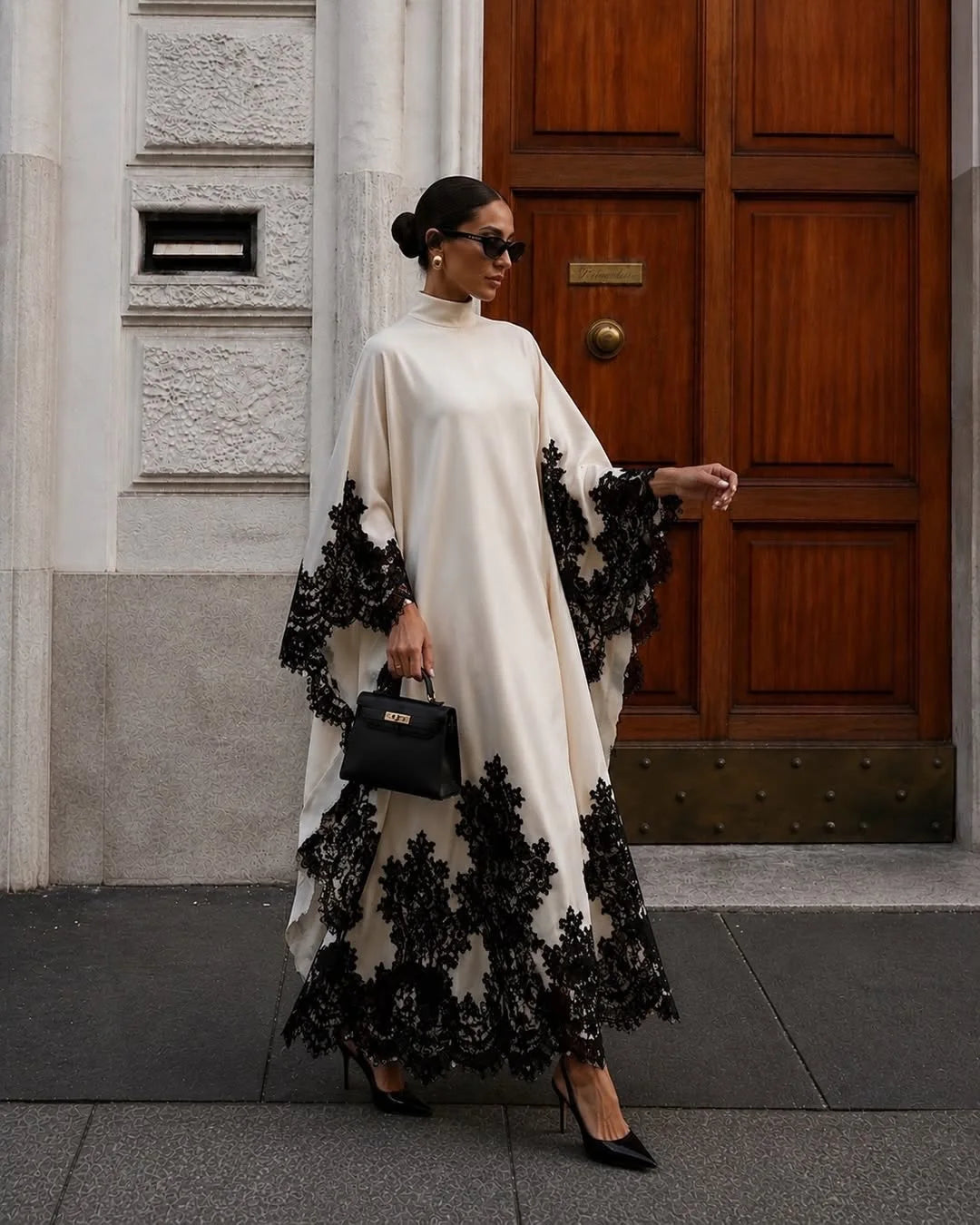 Exquisite A-line Hem Lace Evening Dresses Long Sleeve High Collar Prom Gowns Satin Formal Party Dress Customized New 2026