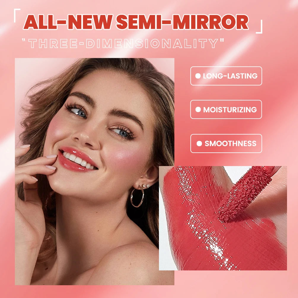 Watery Lip Gloss Waterproof Long Lasting Mirror