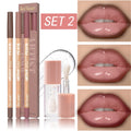 4Pcs Lip Liner & Lip Gloss Set Waterproof Long-lasting Smudge-proof Smooth Daily Lip Makeup Kit
